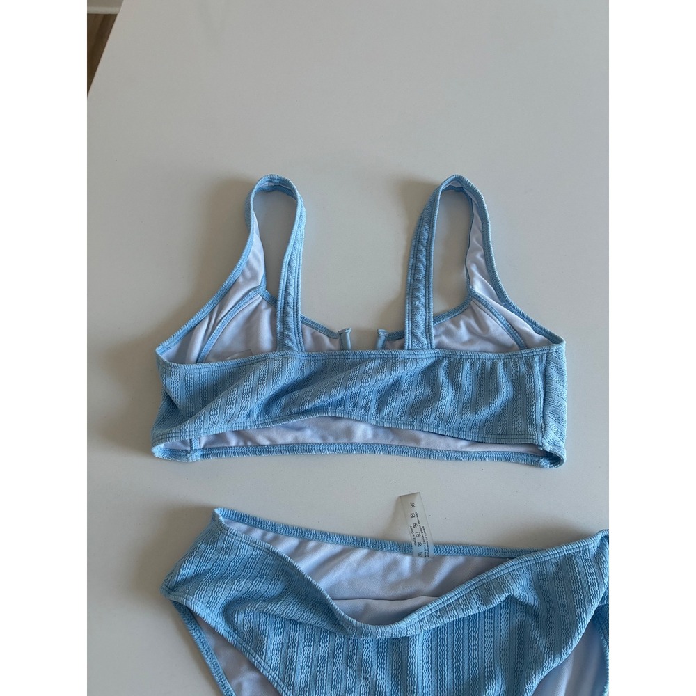 Light Blue Textured High Waisted Bikini Set Women's‎ Size XL - Picture 4 of 4